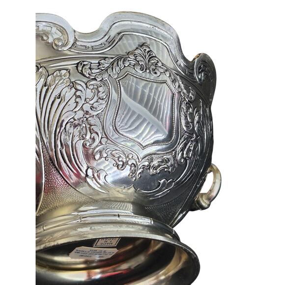 Vintage Silver Plated Ornate Candy Dish with 2 Handles  Japan Tarnish Resistant - Picture 5 of 10